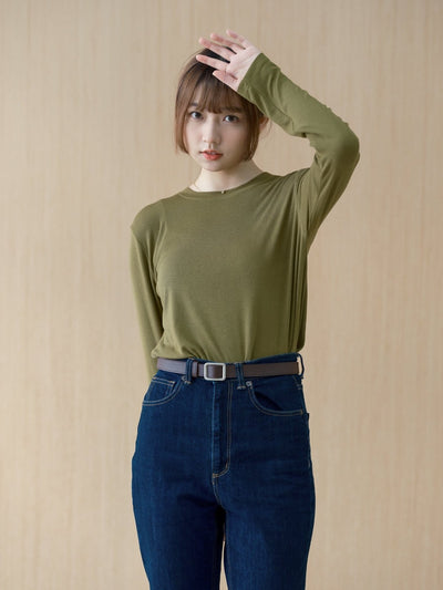 Nessa Super Soft Long Sleeve Modal Top - DAG-G-220092OliveF - Olive - F - D'ZAGE Designs