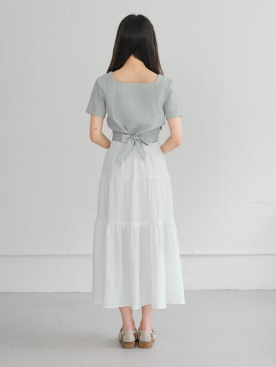 Alise Checkered Two-Way Top - DAG-DD8657-21LtGreenGinhamS - Mint White Checkers - S - D'ZAGE Designs