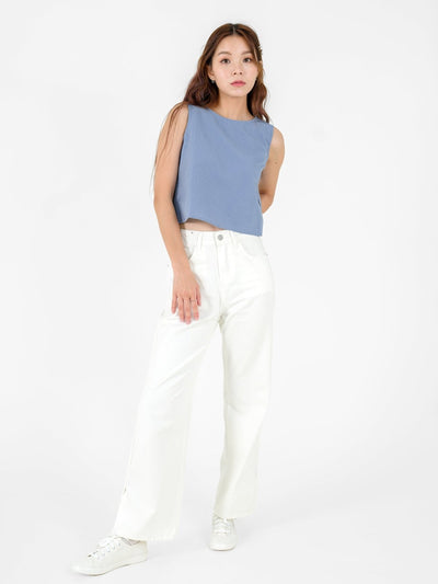 Mia Textured Checker Top - DAG-DD9524-22BlueF - Baby Blue - F - D'ZAGE Designs