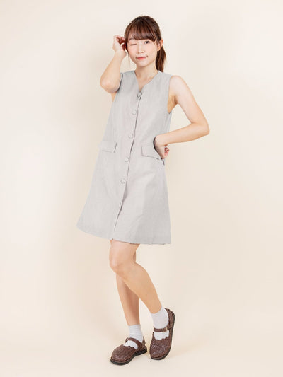 Naomi Plaid A-line Dress - DAG-DD8897-21GrayGinghamF - Gray - F - D'ZAGE Designs