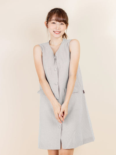 Naomi Plaid A-line Dress - DAG-DD8897-21GrayGinghamF - Gray - F - D'ZAGE Designs