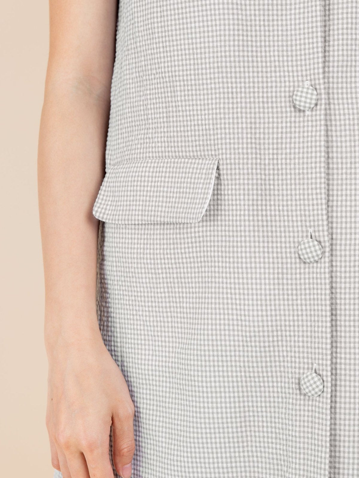 Naomi Plaid A-line Dress - DAG-DD8897-21GrayGinghamF - Gray - F - D'ZAGE Designs
