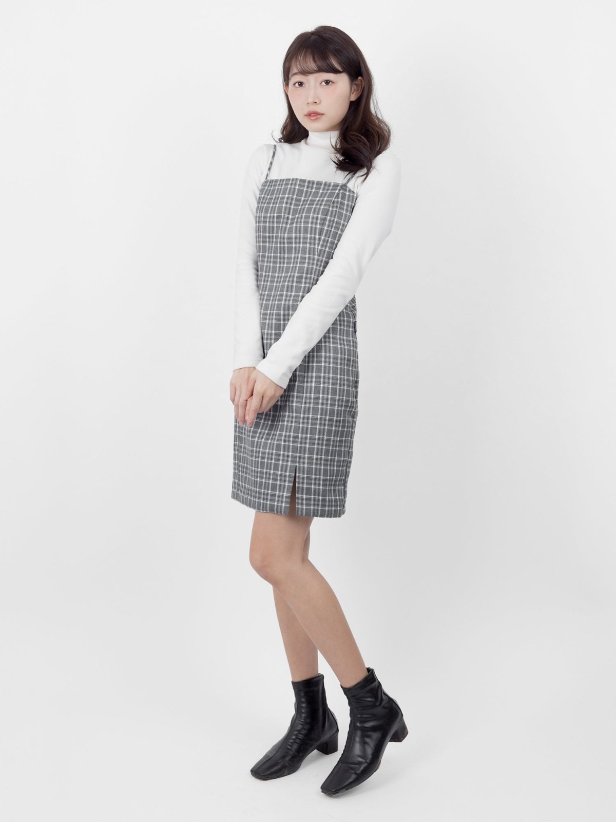 Emma Slim Cut Strap Mini Dress - DAG-DD9898-22GrayS - Gray - S - D'ZAGE Designs