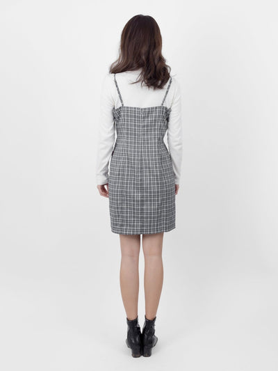Emma Slim Cut Strap Mini Dress - DAG-DD9898-22GrayS - Gray - S - D'ZAGE Designs