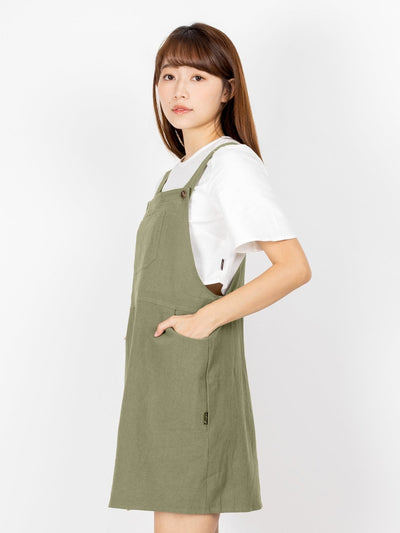 Sana Dungaree Mini Dress - DAG-DD9475-22KhakiF - Matcha Green - F - D'ZAGE Designs