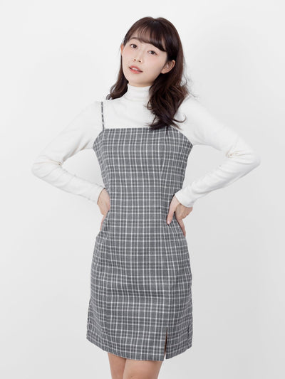 Emma Slim Cut Strap Mini Dress - DAG-DD9898-22GrayS - Gray - S - D'ZAGE Designs