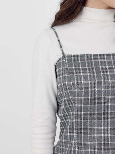 Emma Slim Cut Strap Mini Dress - DAG-DD9898-22GrayS - Gray - S - D'ZAGE Designs