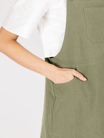 Sana Dungaree Mini Dress - DAG-DD9475-22KhakiF - Matcha Green - F - D'ZAGE Designs