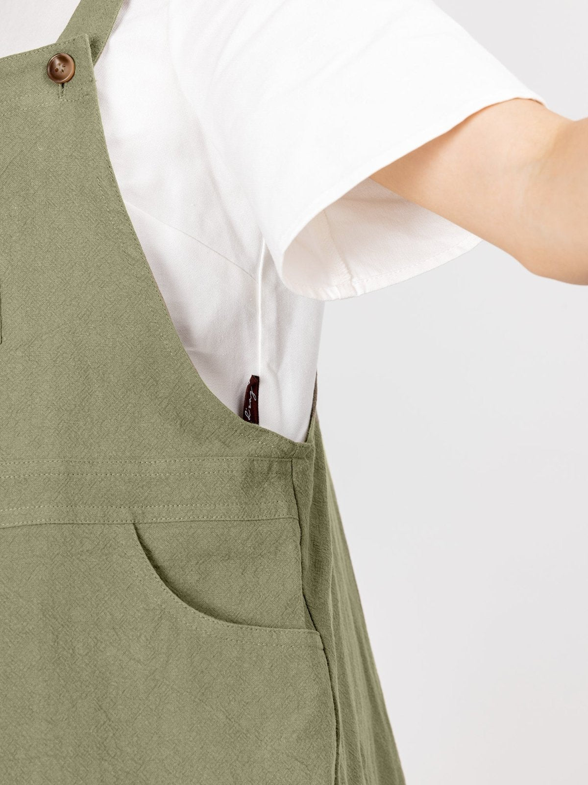 Sana Dungaree Mini Dress - DAG-DD9475-22KhakiF - Matcha Green - F - D'ZAGE Designs