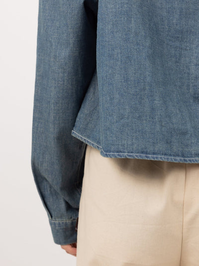 Denim Crop Shirt - DAG-G-9638-22DenimF - Denim - F - D'ZAGE Designs