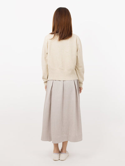 Belle Tie Waist Flare Midi Skirt - DAG-DD9534-22ChalkF - Gray - F - D'ZAGE Designs