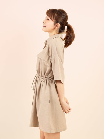 Lainey Adjustable Mini Dress - DAG-DD9146-22CreamF - Beige - F - D'ZAGE Designs