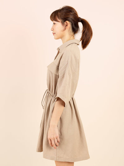 Lainey Adjustable Mini Dress - DAG-DD9146-22CreamF - Beige - F - D'ZAGE Designs