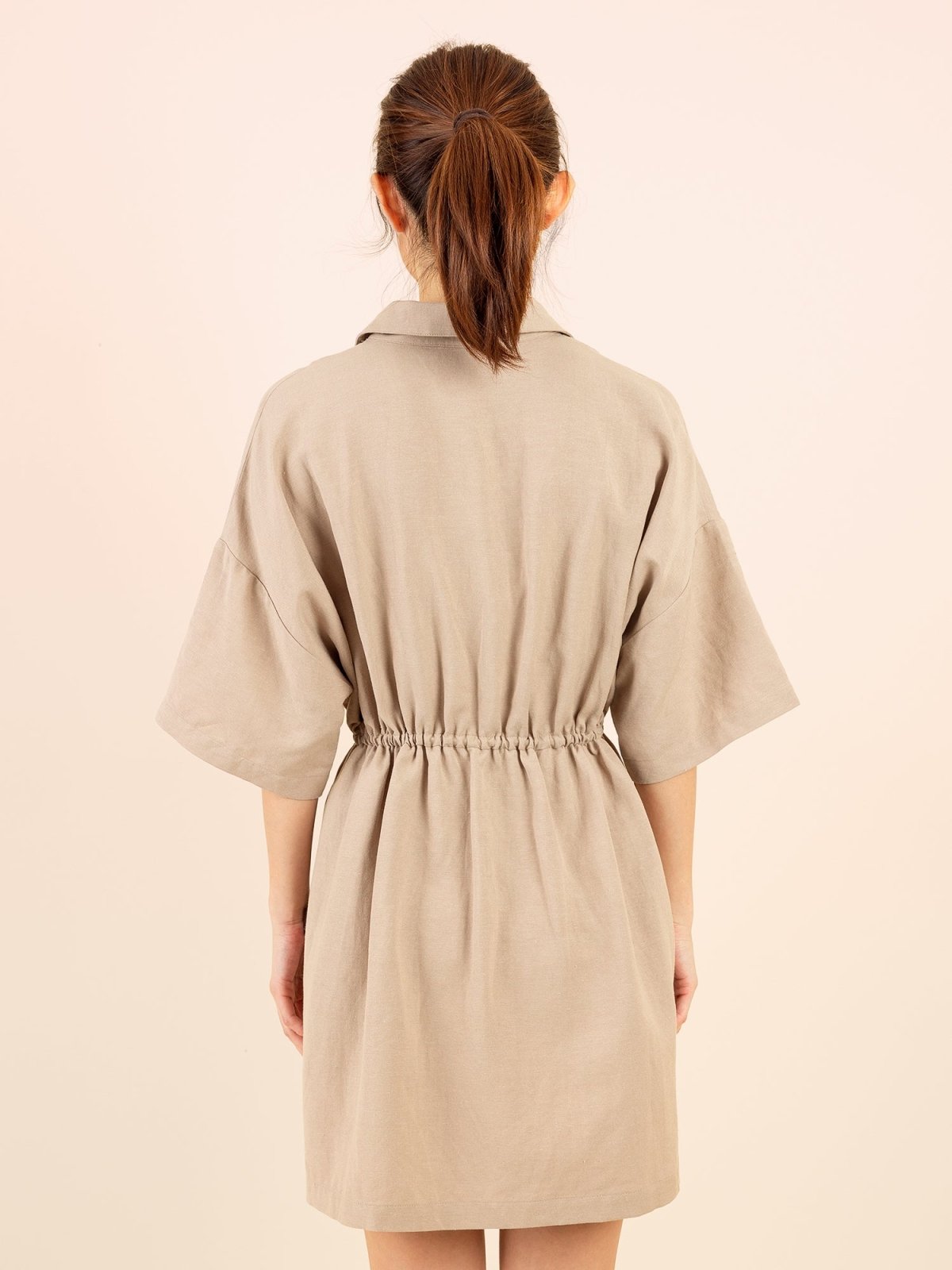 Lainey Adjustable Mini Dress - DAG-DD9146-22CreamF - Beige - F - D'ZAGE Designs
