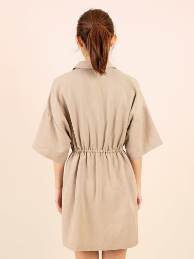 Lainey Adjustable Mini Dress - DAG-DD9146-22CreamF - Beige - F - D'ZAGE Designs