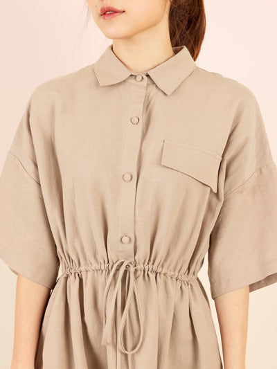 Lainey Adjustable Mini Dress - DAG-DD9146-22CreamF - Beige - F - D'ZAGE Designs