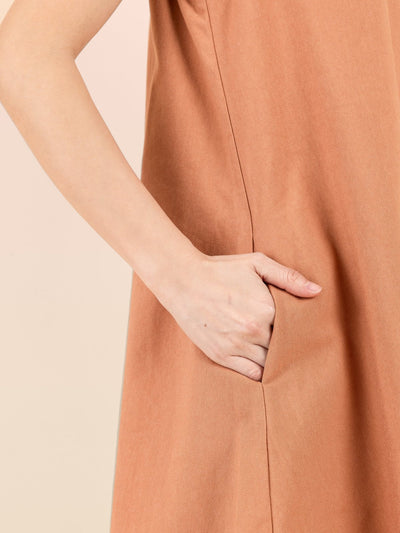 Essential A-Line Sleeveless Mini Dress - DAG-DD9145-22BrickredF - Sunset Orange - F - D'ZAGE Designs