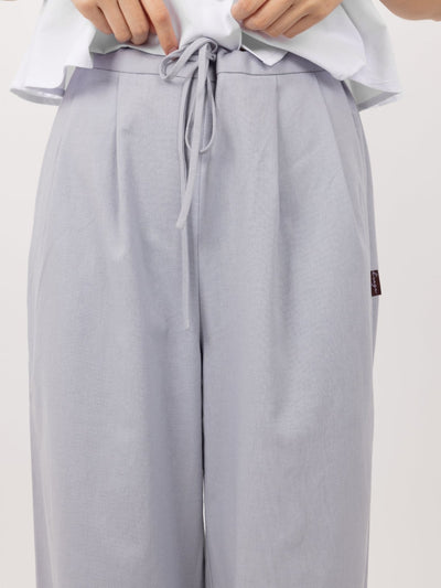 Riley Tie Waist Linen Pants - DAG-DD9535-22IndigoS - Baby Blue - S - D'ZAGE Designs