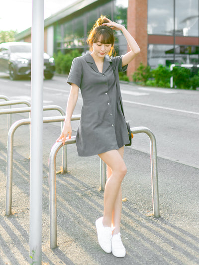 Levi Notch Collared Mini Dress