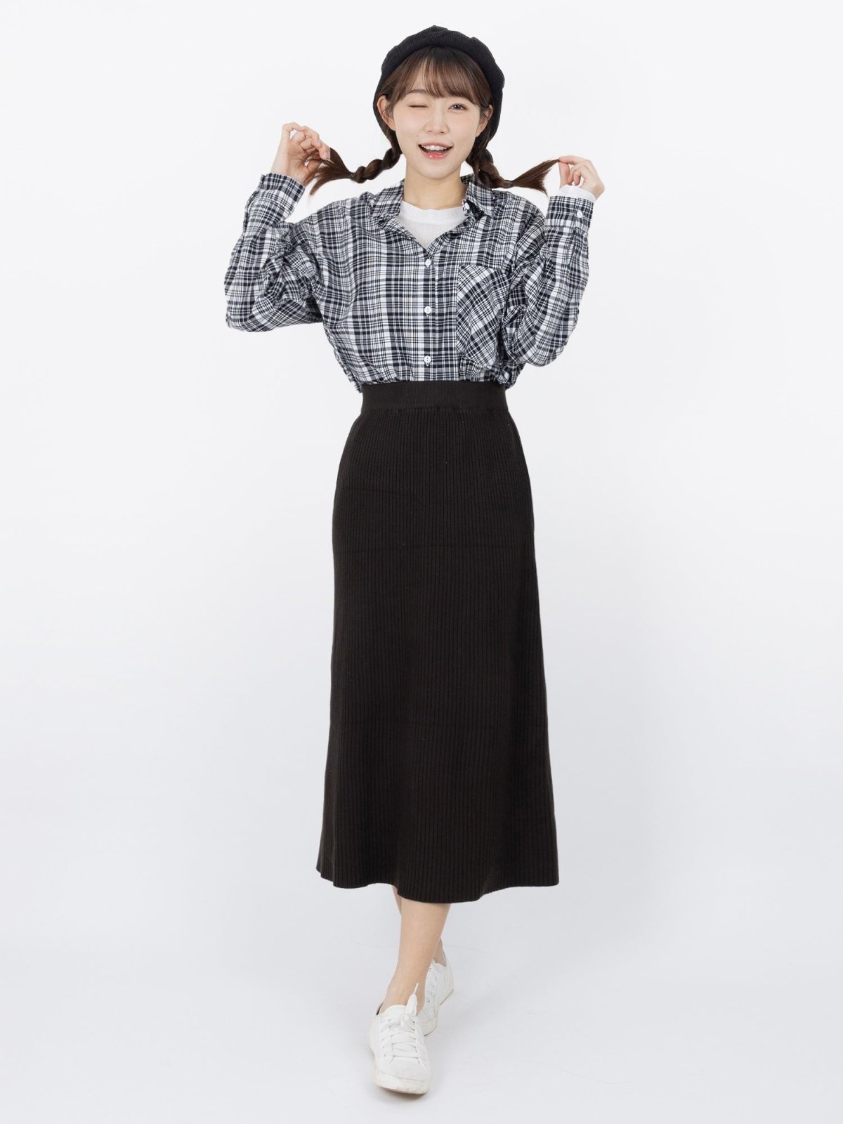 Palmer Plaid Button Up Shirt - DAG-G-9649-22SesameBlackF - Black - F - D'ZAGE Designs