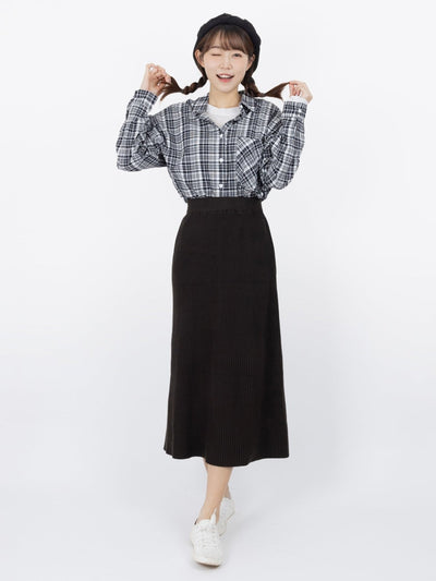 Palmer Plaid Button Up Shirt - DAG-G-9649-22SesameBlackF - Black - F - D'ZAGE Designs