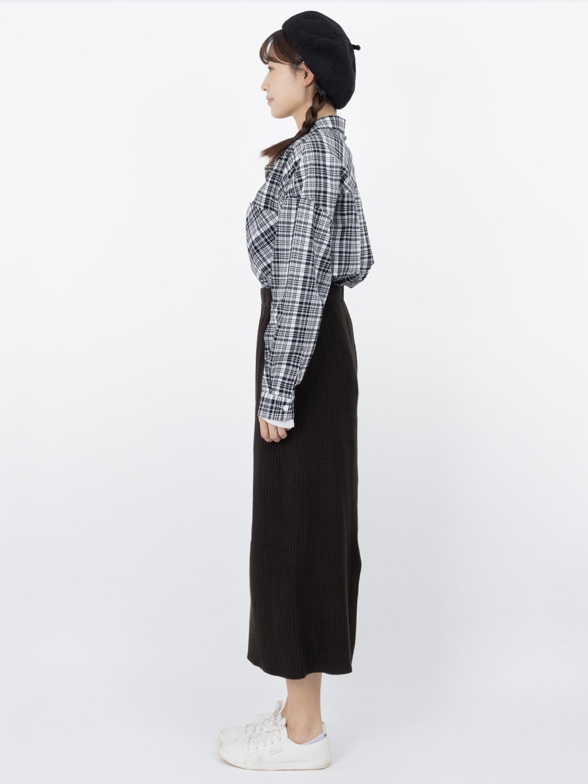 Palmer Plaid Button Up Shirt - DAG-G-9649-22SesameBlackF - Black - F - D'ZAGE Designs
