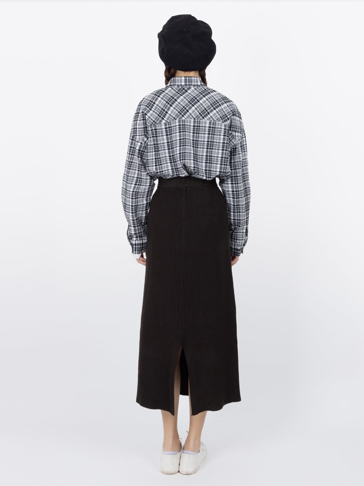 Palmer Plaid Button Up Shirt - DAG-G-9649-22SesameBlackF - Black - F - D'ZAGE Designs