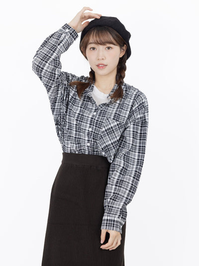 Palmer Plaid Button Up Shirt - DAG-G-9649-22SesameBlackF - Black - F - D'ZAGE Designs