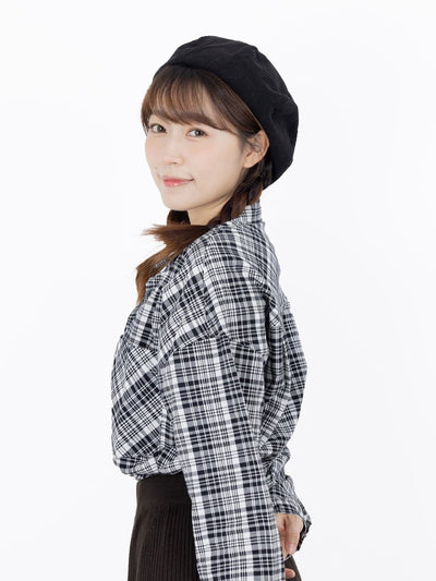 Brooke Corduroy Hexagon Beret - DAG-G-A9851-22SesameBlackF - Black - F - D'ZAGE Designs