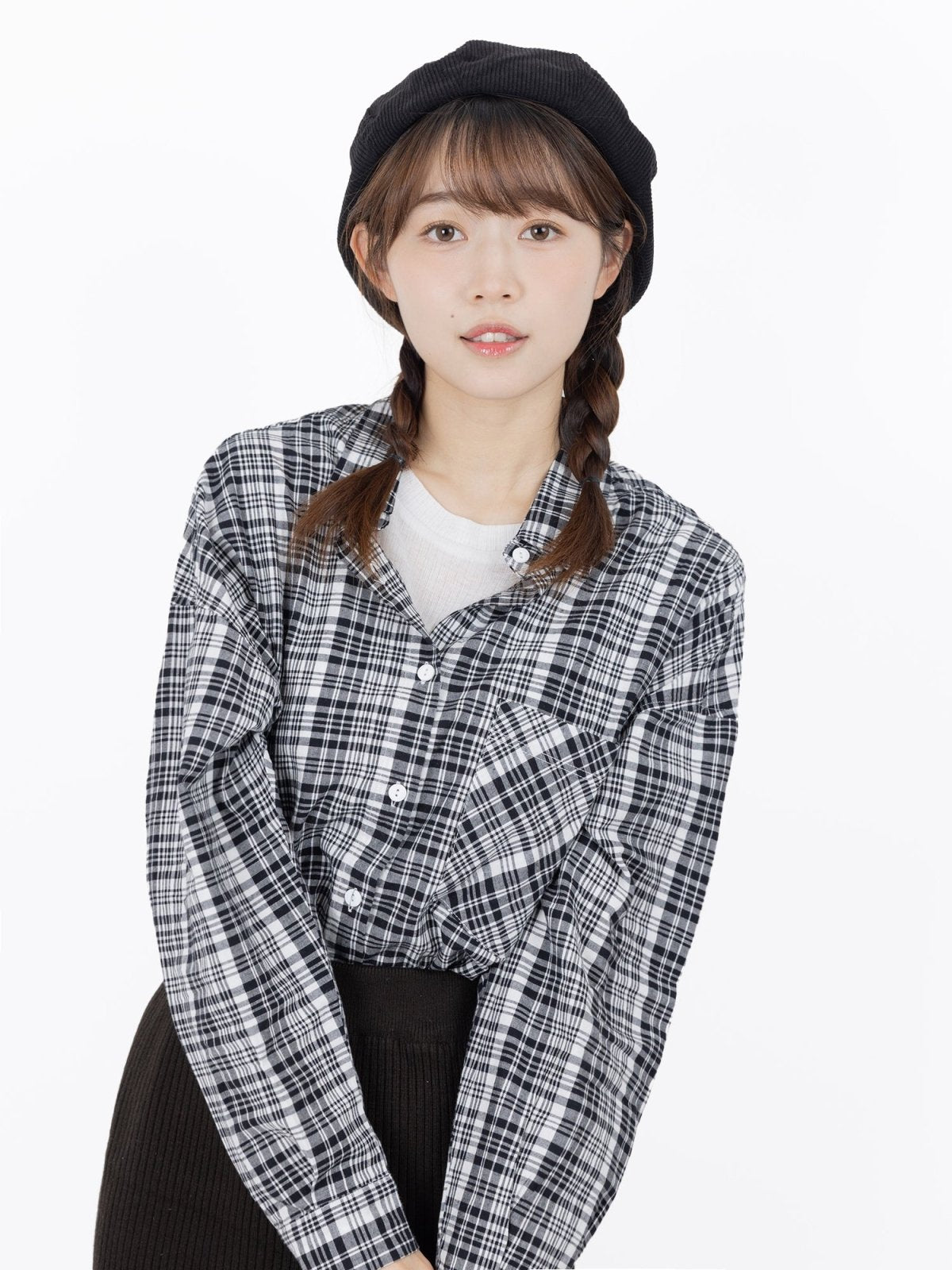 Palmer Plaid Button Up Shirt - DAG-G-9649-22SesameBlackF - Black - F - D'ZAGE Designs