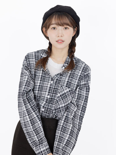 Palmer Plaid Button Up Shirt - DAG-G-9649-22SesameBlackF - Black - F - D'ZAGE Designs