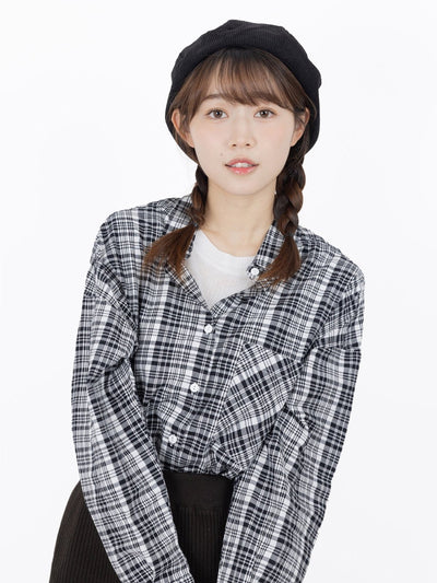 Brooke Corduroy Hexagon Beret - DAG-G-A9851-22SesameBlackF - Black - F - D'ZAGE Designs