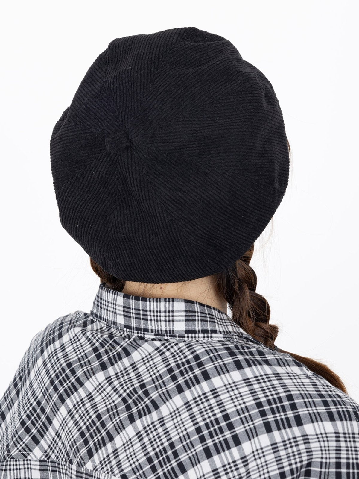 Brooke Corduroy Hexagon Beret - DAG-G-A9851-22SesameBlackF - Black - F - D'ZAGE Designs