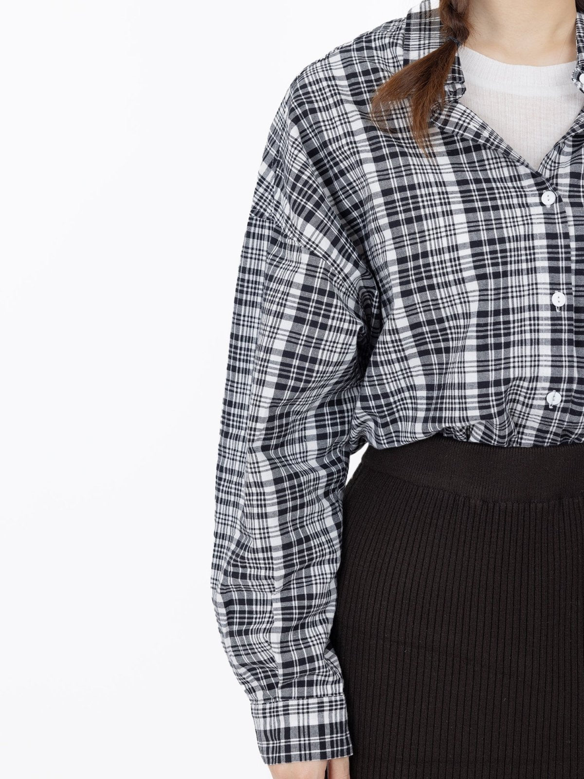 Palmer Plaid Button Up Shirt - DAG-G-9649-22SesameBlackF - Black - F - D'ZAGE Designs