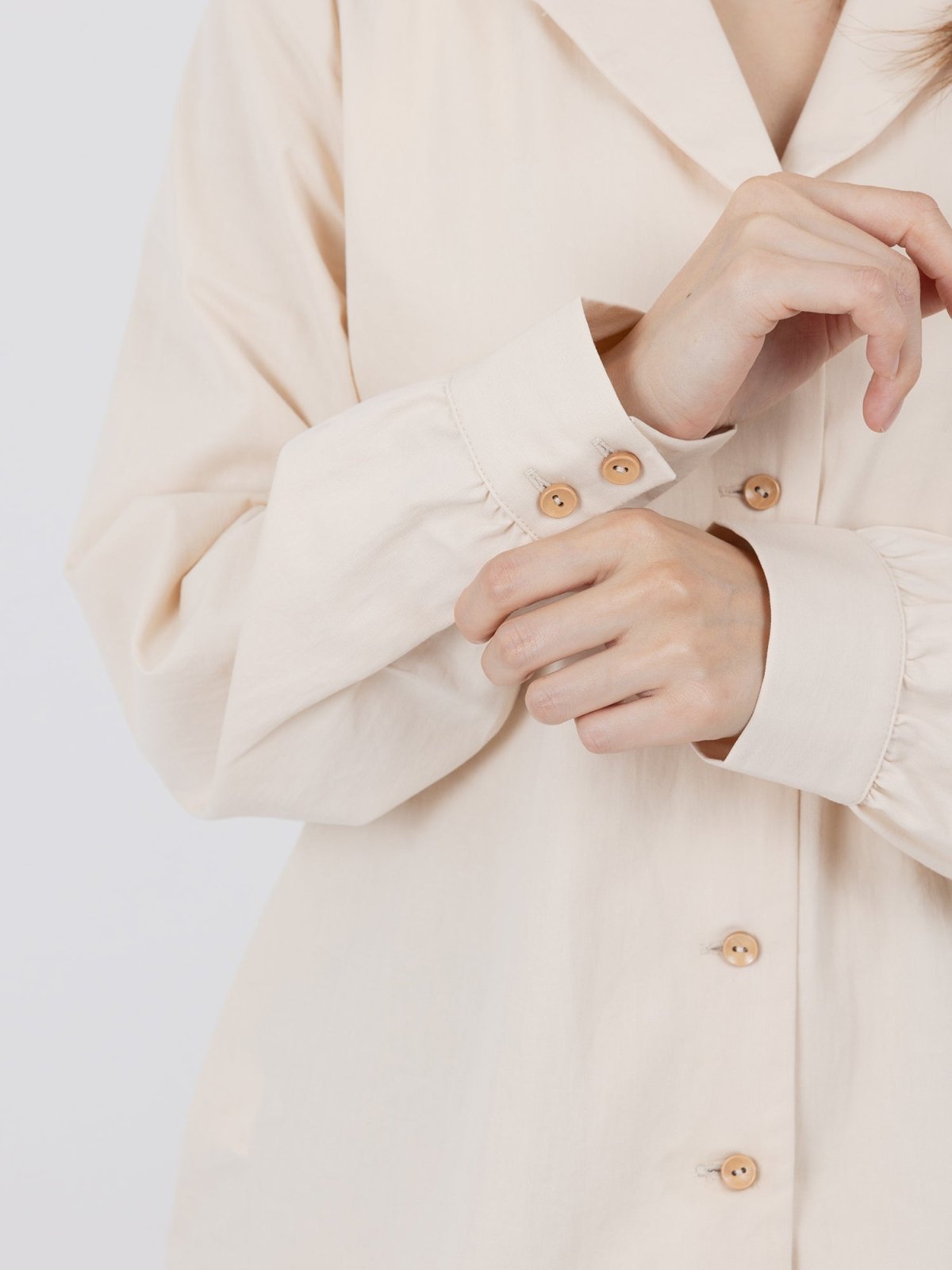 Brenna Camp Collar Shirt - DAG-DD9616-22AlmondS - Almond Cream - S - D'ZAGE Designs