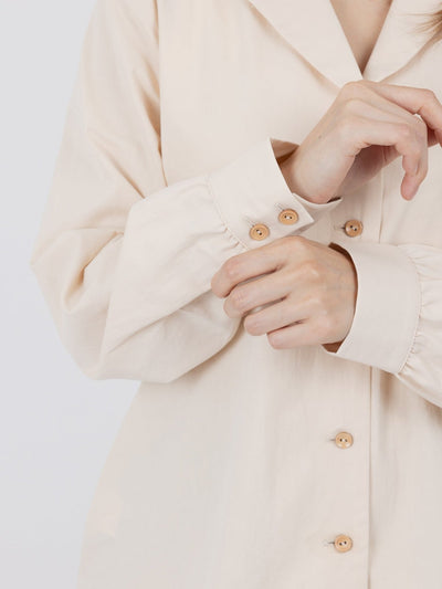 Brenna Camp Collar Shirt - DAG-DD9616-22AlmondS - Almond Cream - S - D'ZAGE Designs