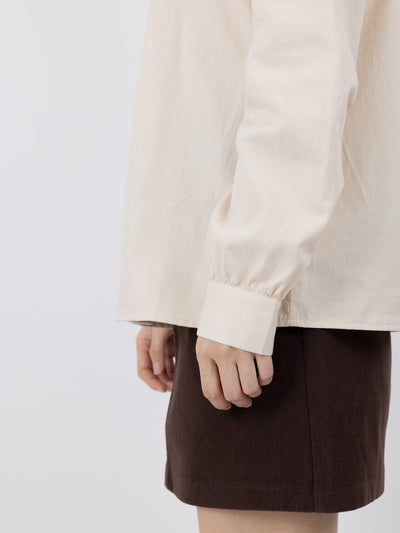 Brenna Camp Collar Shirt - DAG-DD9616-22AlmondS - Almond Cream - S - D'ZAGE Designs