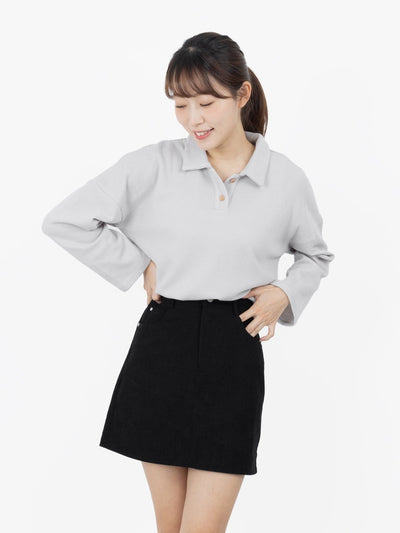 Reese Corduroy Mini Skirt - DAG-G-9854-22SesameBlackS - Black - S - D'ZAGE Designs