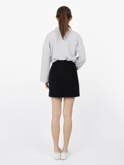 Reese Corduroy Mini Skirt - DAG-G-9854-22SesameBlackS - Black - S - D'ZAGE Designs