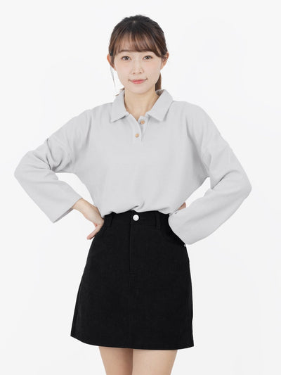 Reese Corduroy Mini Skirt - DAG-G-9854-22SesameBlackS - Black - S - D'ZAGE Designs