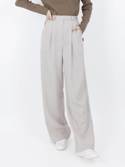 Penny Buttoned Waist Pants - DAG-DD8516-22ChalkS - Gray - S - D'ZAGE Designs