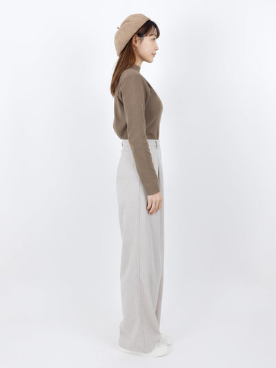Penny Buttoned Waist Pants - DAG-DD8516-22ChalkS - Gray - S - D'ZAGE Designs