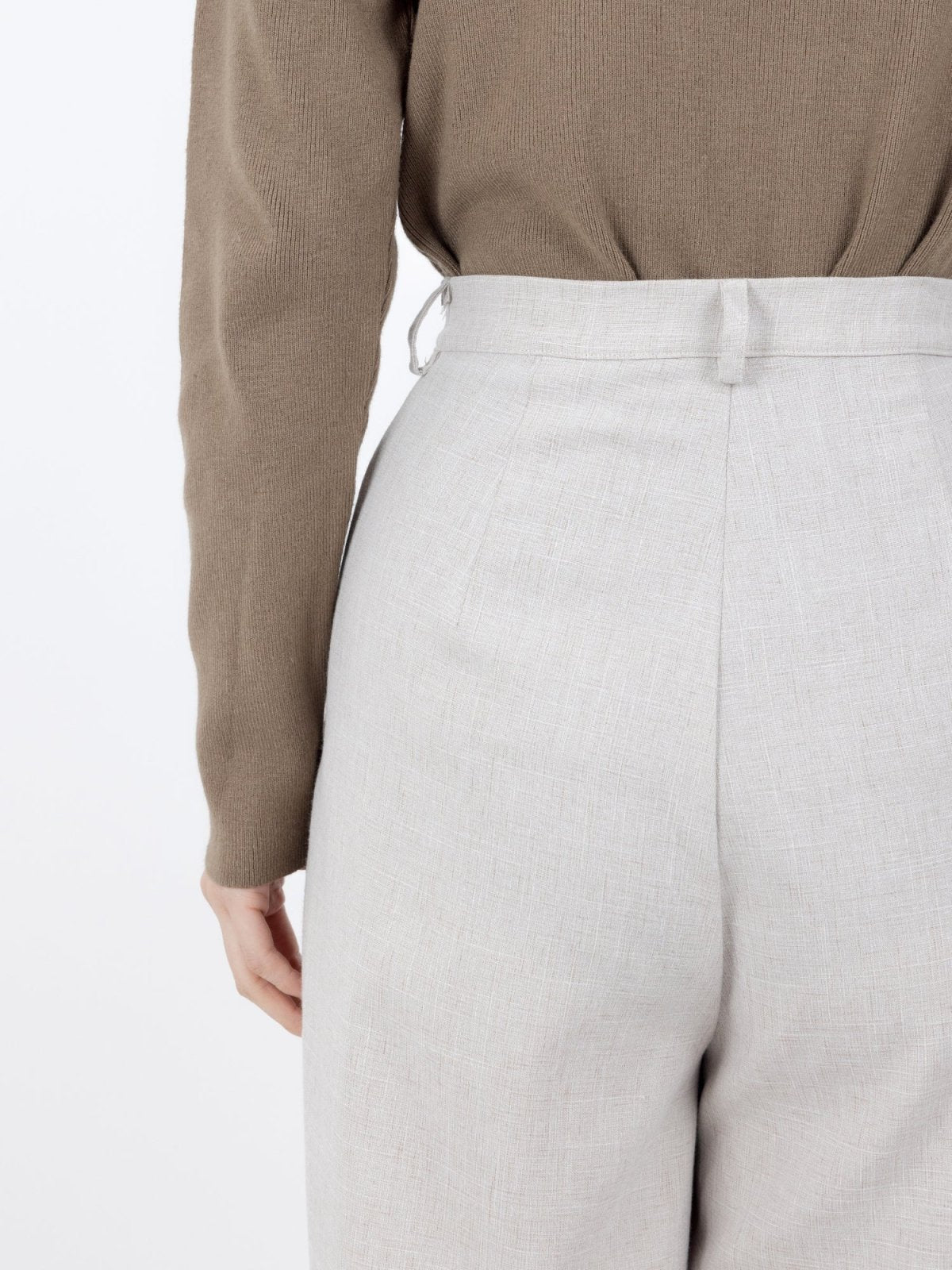 Penny Buttoned Waist Pants - DAG-DD8516-22ChalkS - Gray - S - D'ZAGE Designs
