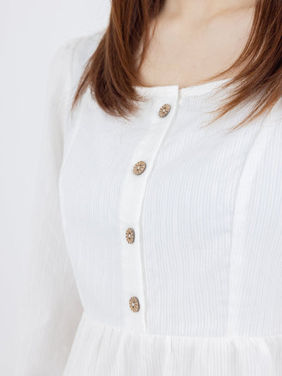 Venice Square Neck Tie Back Crop Top - DAG-DD9834-22MochiIvoryF - Marshmallow White - F - D'ZAGE Designs