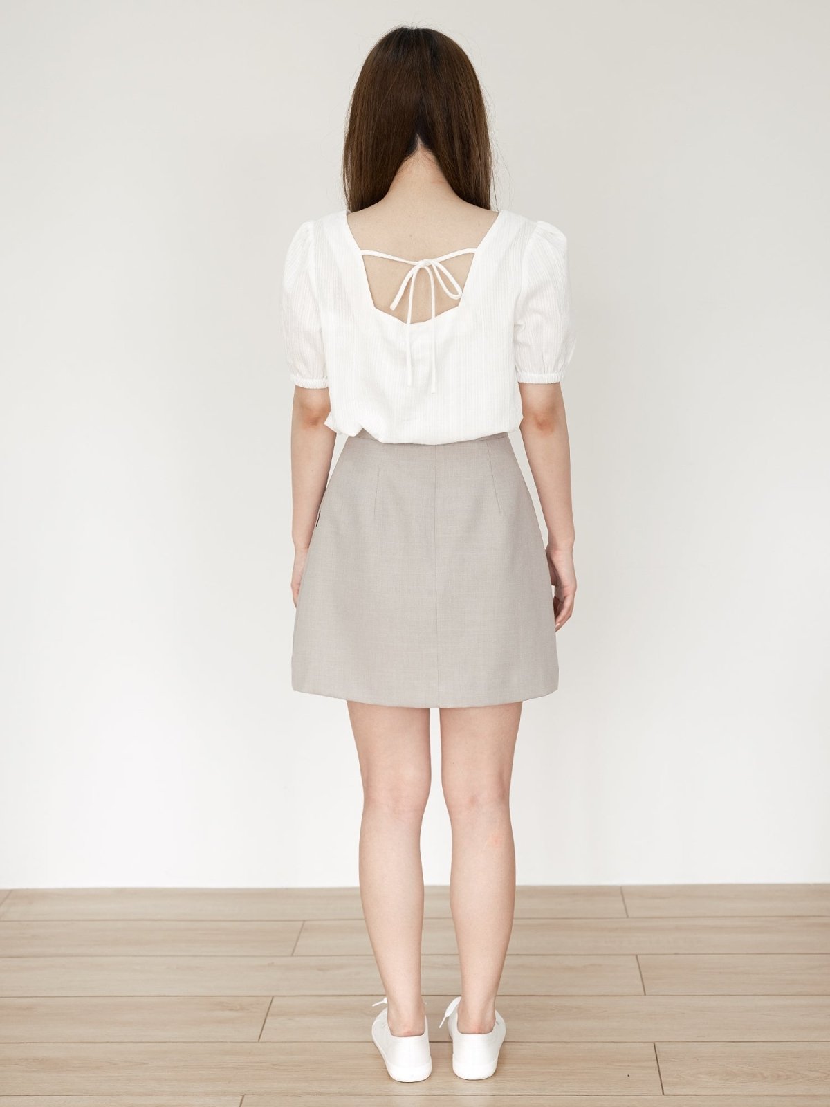 Harper Summer Buckle Pleated Skirt - DAG-DD0067-23LightBeigeS - Light Beige - S - D'ZAGE Designs