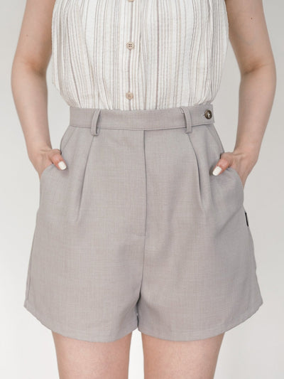 Pye Pleat Tailored Shorts - DAG-DD9470-23LightBeigeS - Beige - S - D'ZAGE Designs