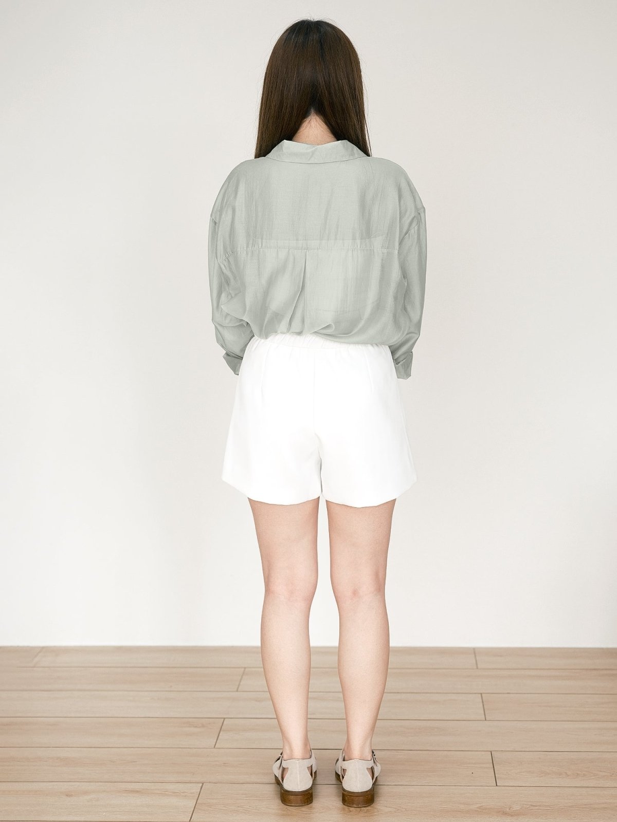 Sienna Semi-Transparent Oversized Shirt - DAG-G-220149MintF - Mint - F - D'ZAGE Designs