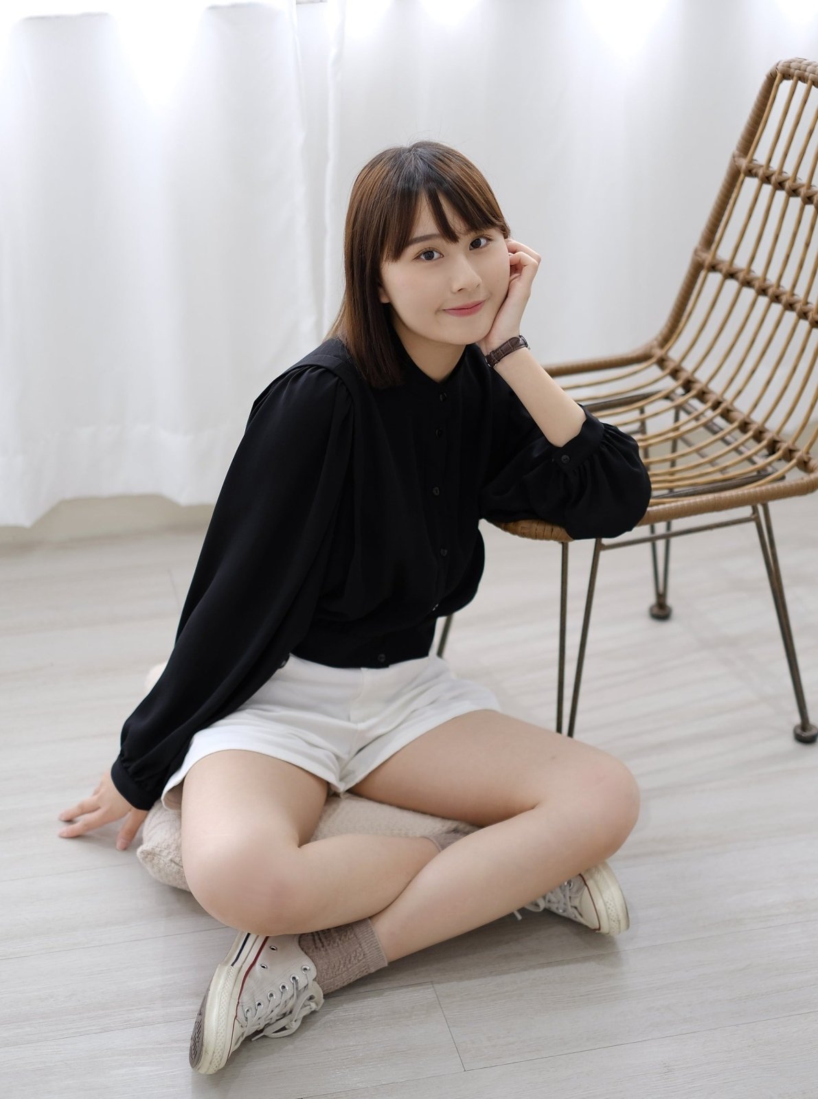 Cropped Button Up Blouse BLACK - DAG-DD7844-21BlackS - Black - S - D'ZAGE Designs