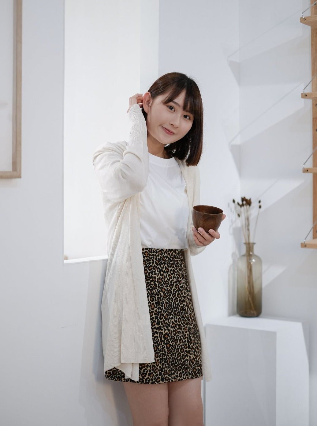 Knit Longline Cardigan IVORY - DKF2168-20WhiteM - Mochi Ivory - M - D'ZAGE Designs