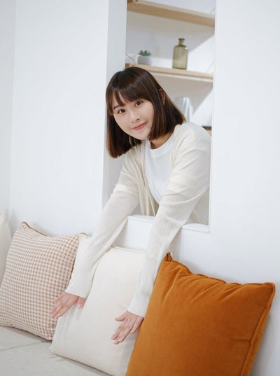 Knit Longline Cardigan IVORY - DKF2168-20WhiteM - Mochi Ivory - M - D'ZAGE Designs
